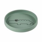 Assiette bébé silicone antidérapante Croco green