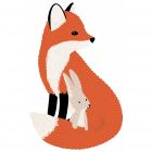 Grand sticker 66 x 25 cm - M. Fox et son ami