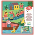 Stickers repositionnables avec triptyque à décorer Les animaux