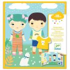 Stickers repositionnables avec triptyque à décorer Les habits