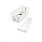 Baignoire Flexi Bath verte + transat de bain