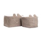 Lot de 2 paniers de rangement Bear Chocolate