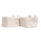 Lot de 2 paniers de rangement Bear Crème