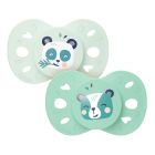 Lot de 2 sucettes anatomiques 18 mois+ Animaux Vert clair et foncé