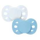 Lot de 2 sucettes anatomiques 18 mois+ Essentielle Bleu clair et foncé