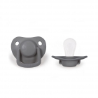 Lot de 2 sucettes anatomique en silicone 0-6m - Dark Grey