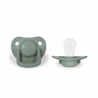 Lot de 2 sucettes anatomique en silicone 0-6m - Moss Green