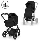 Poussette duo tout terrain Talos S Lux 4 avec nacelle pliable Moon Black