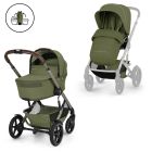 Poussette duo tout terrain Talos S Lux 4 avec nacelle pliable Moss Green