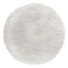 Tapis enfant rond 90 cm fourrure blanc