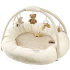 Tapis pouf avec arches Dia Teddy bouclette écru