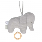 Mini peluche musicale éléphant tricot gris