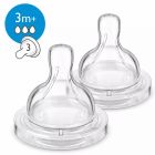 Lot de 2 tétines Classic 3 mois + / 3 trous