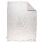 Couverture en Veloudoux beige motif girafe, dinosaure et rhinocéros 100 x 140 cm