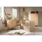 Chambre trio lit bébé 60x120 cm + commode 3 tiroirs + armoire Access bois