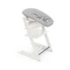 Pack chaise haute Tripp Trapp Hêtre White + Newborn Set Gris