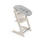 Pack chaise haute Tripp Trapp Hêtre Whitewash + Newborn Set Gris