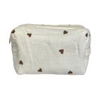 Trousse de toilette en bambou imperméable Little coeur