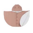 Poncho bébé en mousseline de coton bio Rose