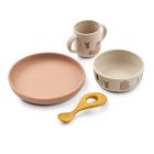Coffret repas bébé silicone Vivi Cats and Dogs Sandy
