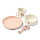Coffret repas bébé silicone Vivi Wild child Rose