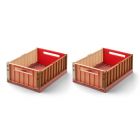 Lot de 2 boîtes de rangement Weston taille M Dusty Raspberry Multi Mix