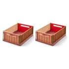 Lot de 2 boîtes de rangement Weston taille S Dusty Raspberry Multi Mix