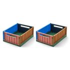 Lot de 2 boîtes de rangement Weston taille S Eden Multi Mix