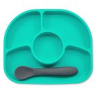 Coffret assiette et cuillère en silicone Yümi Aqua