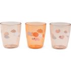 Yummy mini verre lot de 3 Happy clouds Papaye