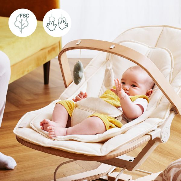 Transat bébé évolutif Swoon Flow bois + arche de jeux