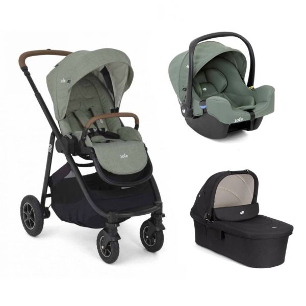 Poussette trio Versatrax + siège auto i-Snug 2 Laurel + nacelle Ramble XL Shale Vert / noir
