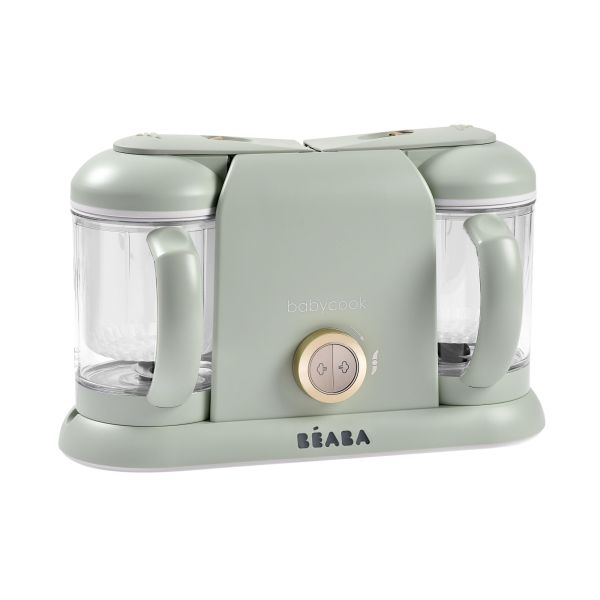 Pack robot cuiseur bébé Babycook Duo Vert de gris + 4 portions verre 250 ml