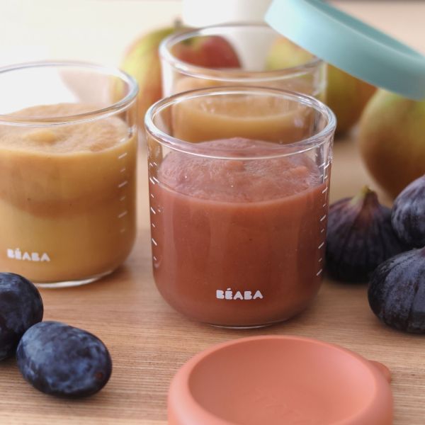 Pack robot cuiseur bébé Babycook Duo Vert de gris + 4 portions verre 250 ml