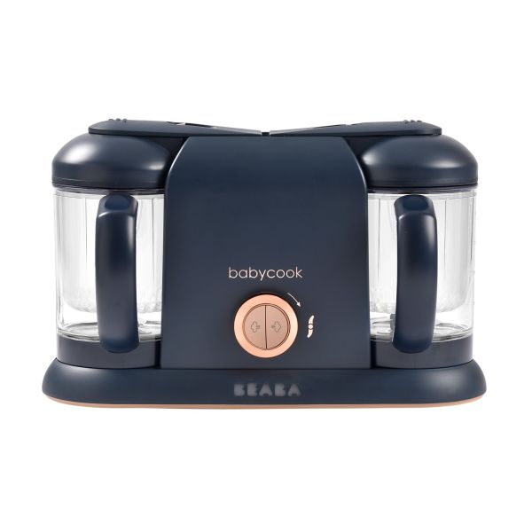 Pack robot cuiseur bébé Babycook Duo Night Blue + 4 portions verre 250 ml