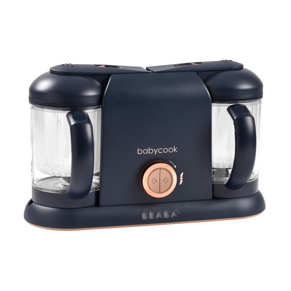 Pack robot cuiseur bébé Babycook Duo Night Blue + 4 portions verre 250 ml