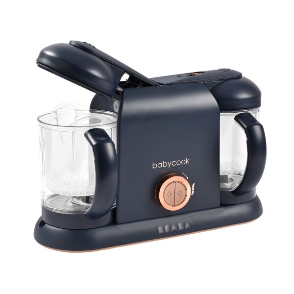 Pack robot cuiseur bébé Babycook Duo Night Blue + 4 portions verre 250 ml
