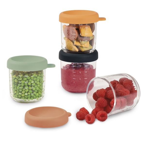 Pack robot cuiseur bébé Babycook Duo Night Blue + 4 portions verre 250 ml