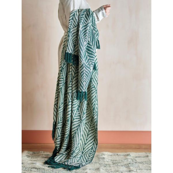 Plaid en coton Ugento Vert 160x130 cm