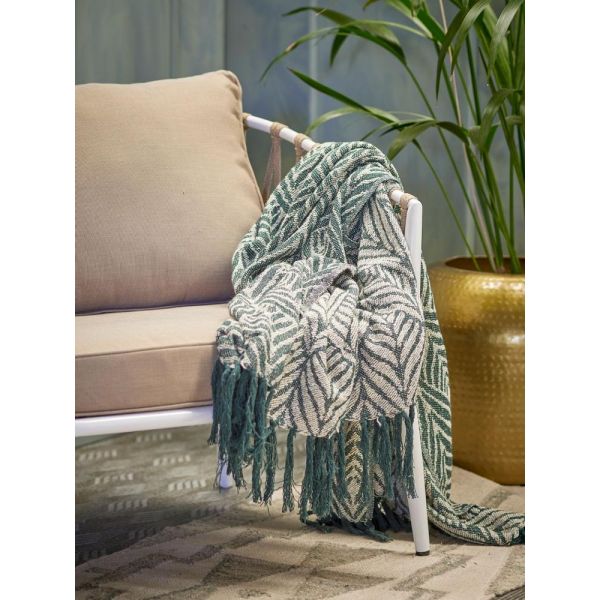 Plaid en coton Ugento Vert 160x130 cm