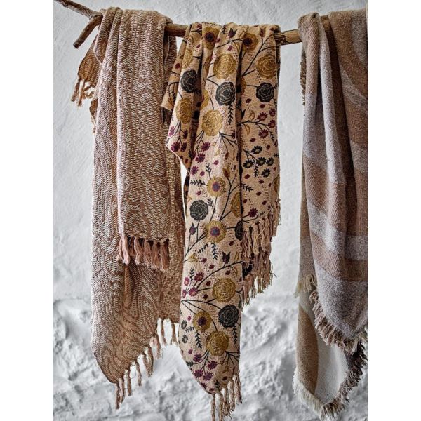 Plaid en coton recyclé Salobre Marron 160x130 cm