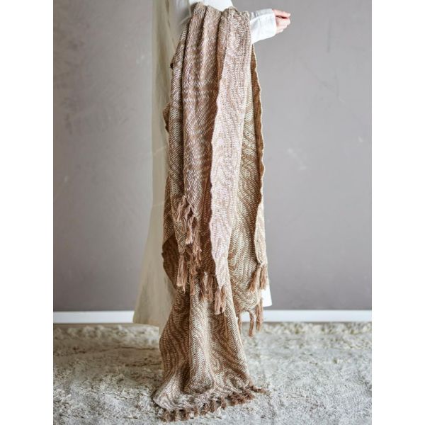 Plaid en coton Okapi Marron 160x130 cm