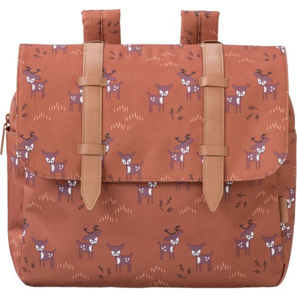Cartable enfant et trousse assortie - Cerf marron glacé