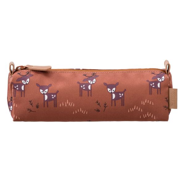 Cartable enfant et trousse assortie - Cerf marron glacé