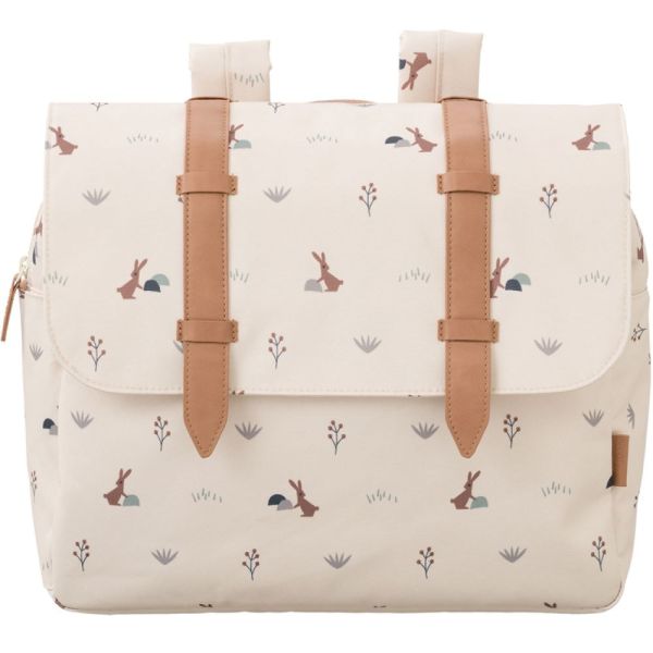 Cartable enfant et trousse assortie - Lapin beige