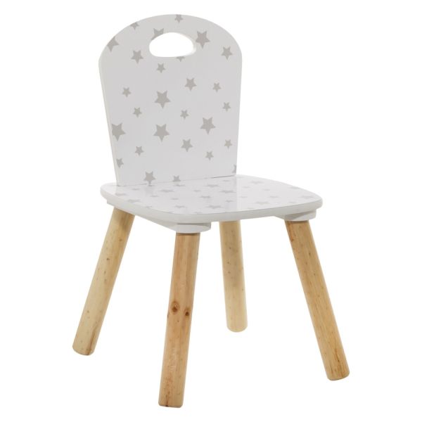 Lot de 2 Chaises enfant Douceur Blanche étoiles grises