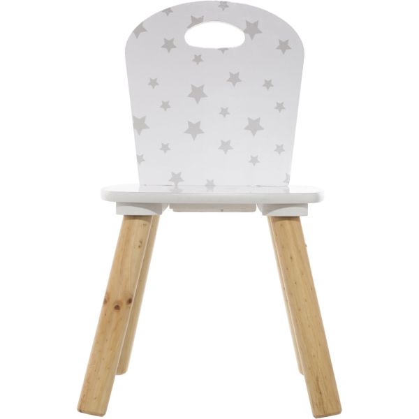 Lot de 2 Chaises enfant Douceur Blanche étoiles grises