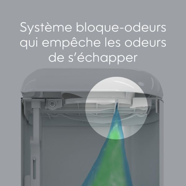 Poubelle à couches Platinum verte avec 1 recharge Easy Roll