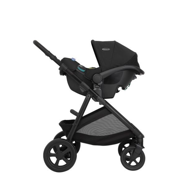 Poussette trio Near2Me DLX + siège auto SnugLite + Nacelle Midnight