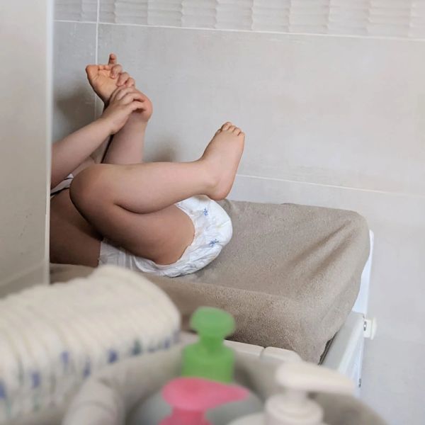 Pack matelas à langer flocons écru + 2 housses blanc et taupe